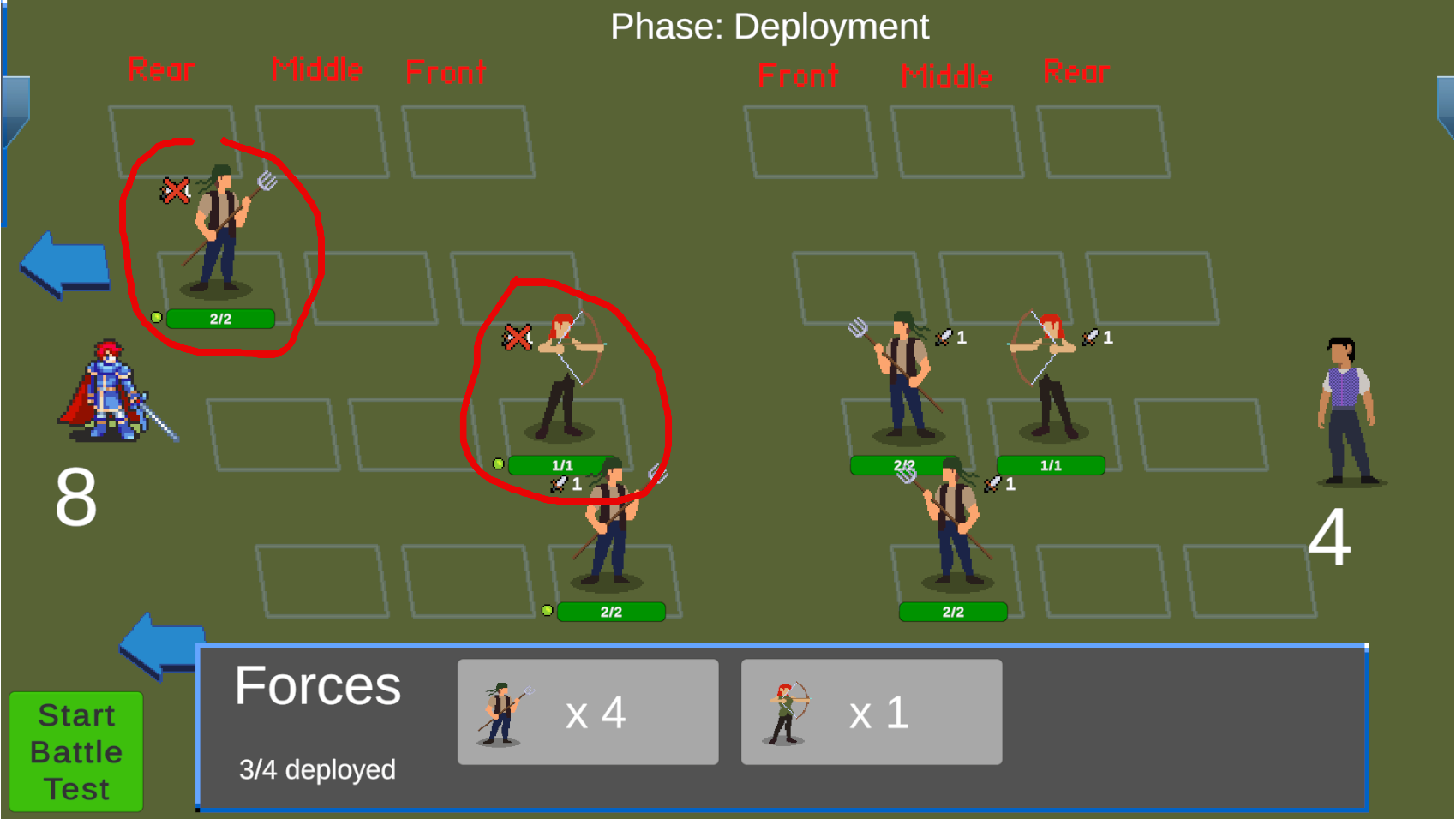 Two units out of position