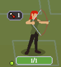 A basic archer unit with its UI