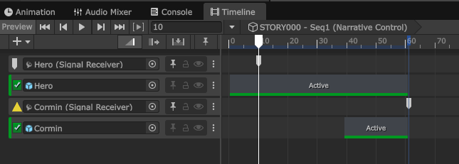 A segment of a movement Timeline