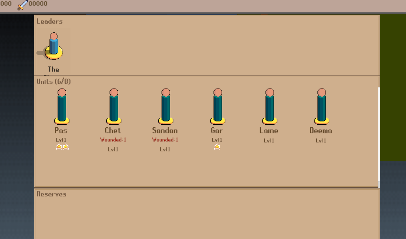 A mix of experienced and wounded units